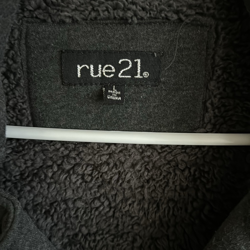 Rue21 Sherpa-Lined and Hooded Jacket - Size Large Dark Gray - Picture 2 of 5